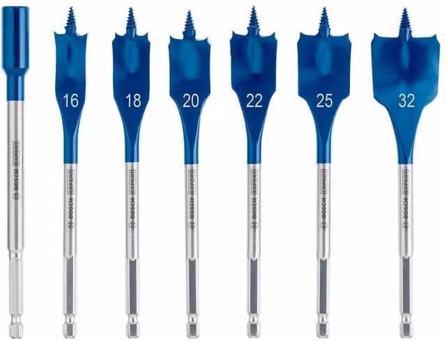 Bosch Expert Wood Drill Bit Set, 7 Pack, Blue