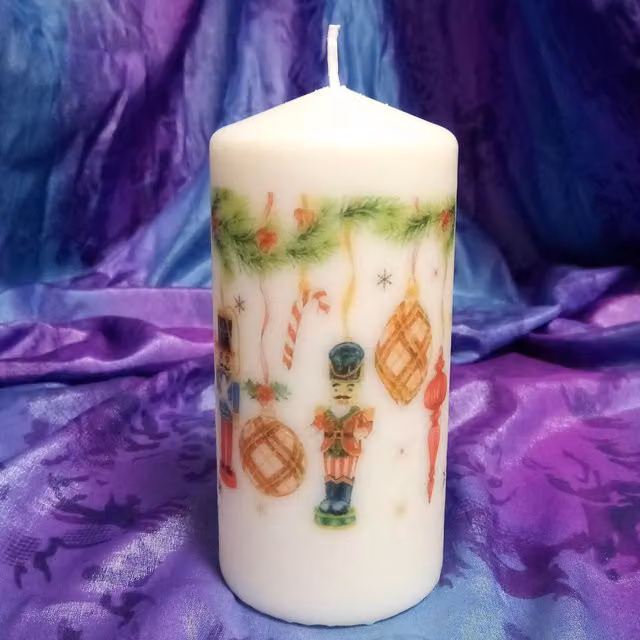 Viki Christmas Nutcracker Candle in White