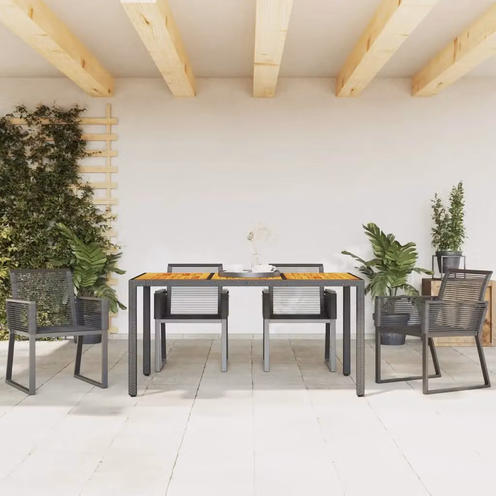 Berkfield Home Set of 4 Black Poly Rattan Garden Chairs with Armrests – 3