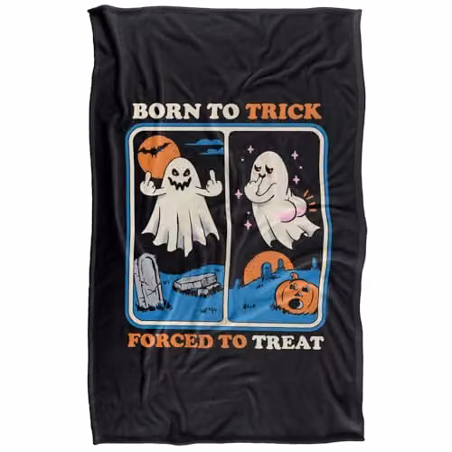 Steven Rhodes Born To Trick Super Soft Fleece Throw Blanket, Multicolour, W/D/H: 91 x 147 cm – 5