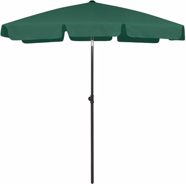 Berkfield Home Green Polyester Beach Umbrella W: 180 cm, D: 120 cm