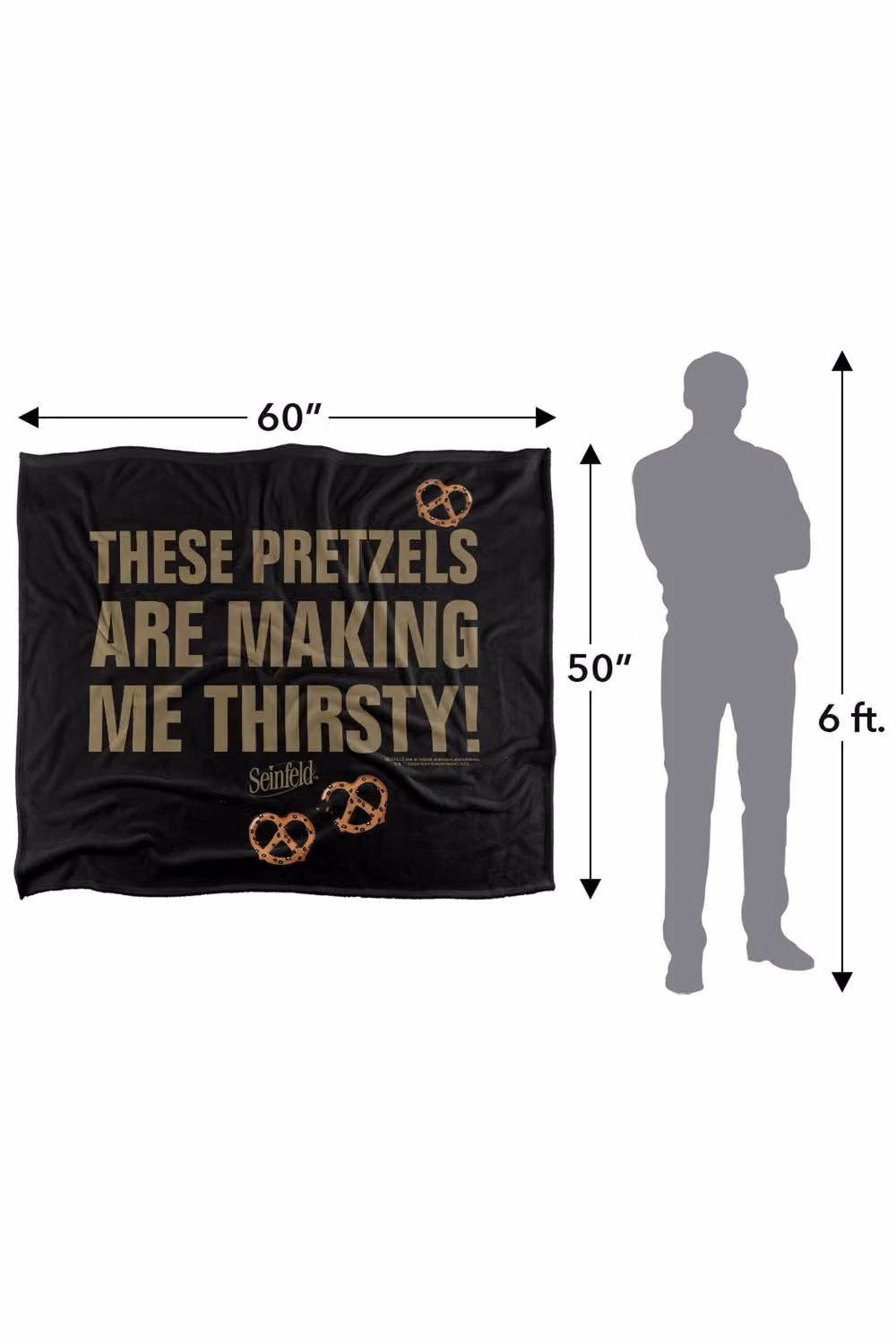 Warner Bros. Seinfeld Pretzels Super Soft Fleece Throw Blanket, Multicolour, W: 127 cm x D: 152 cm – 8