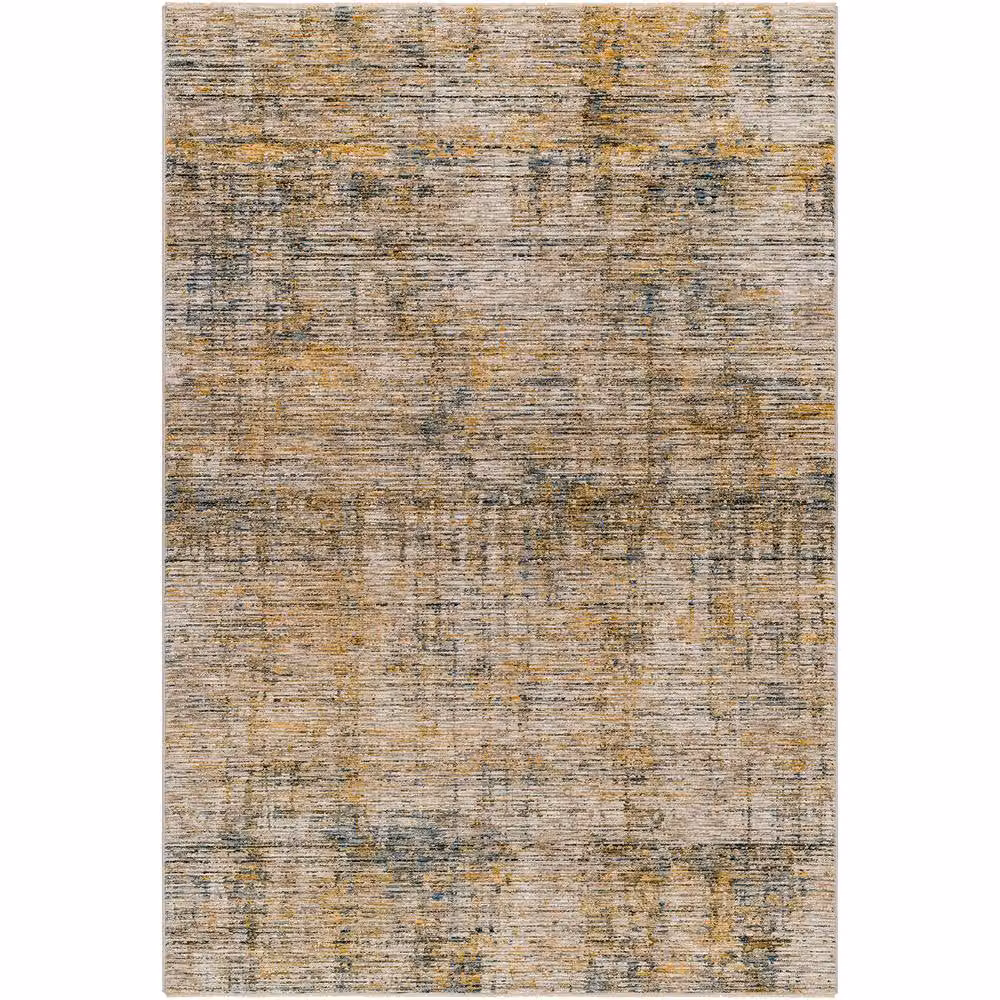 Livabliss Naila Abstract Marble Fringe Living and Dining Room Rug in Beige, Blue and Yellow, W: 200 cm, D: 290 cm – 2
