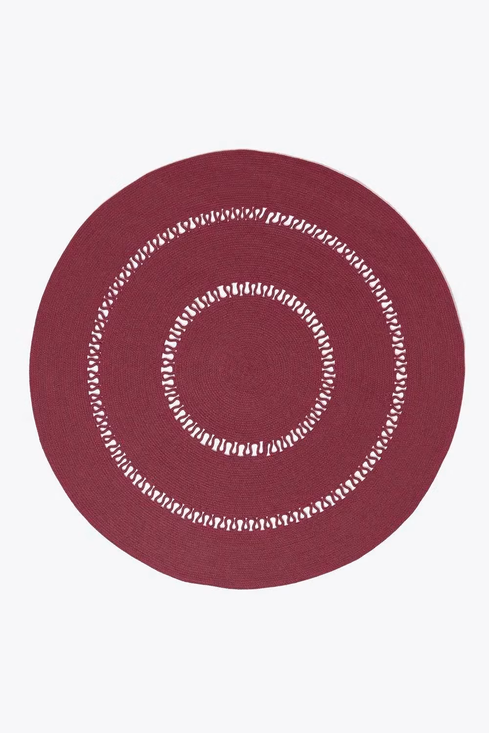 Homescapes Crochet Braided Round Rug in Purple, Diameter: 120 cm – 2