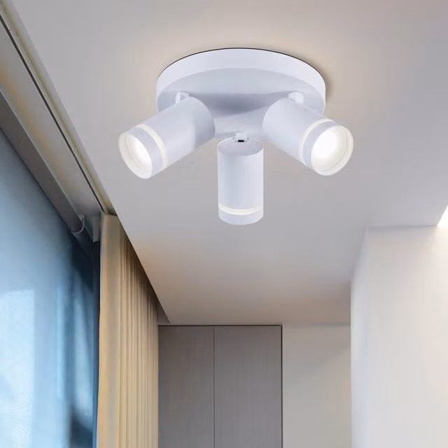Harper Living Modern 3 Light Adjustable GU10 Ceiling Spotlight in White
