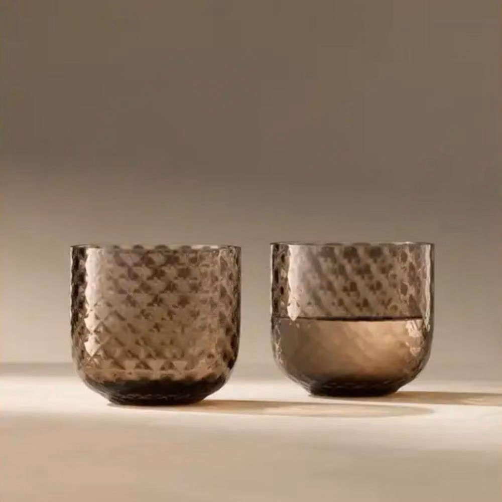 LSA Dapple Glass Tumbler Set of 2, Earth Brown, 300ml per glass – 4