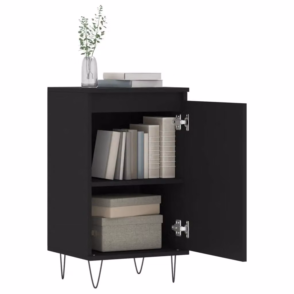 Berkfield Home Set of 2 Modern Sideboards in Black and Brown, W/D/H: 40 x 35 x 70 cm