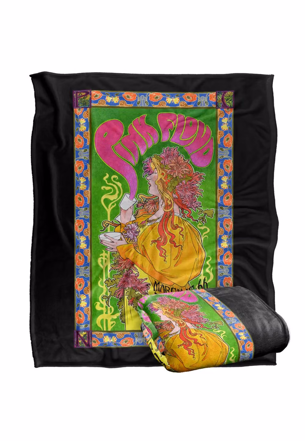 LOGOVISION Pink Floyd 1966 Marquee London Poster Super Soft Fleece Throw Blanket, Multicolour, W/D/H: 152 x 127 cm – 7