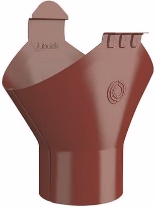 Lindab Half Round Galvanised Steel Gutter Outlet in Red