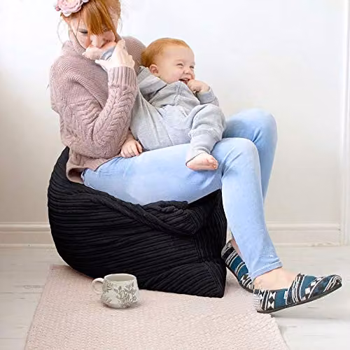 rucomfy Jumbo Cord Bean Bag Floor Cushion in Black – 2