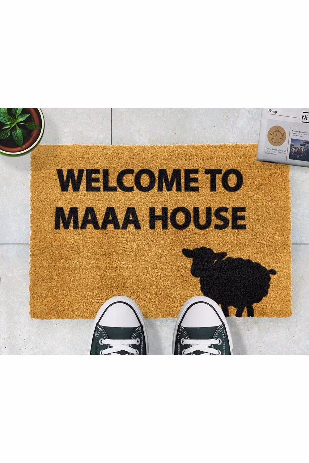 Artsy Mats Welcome to Maaa House Doormat, Black, W: 60 cm, D: 40 cm – 3