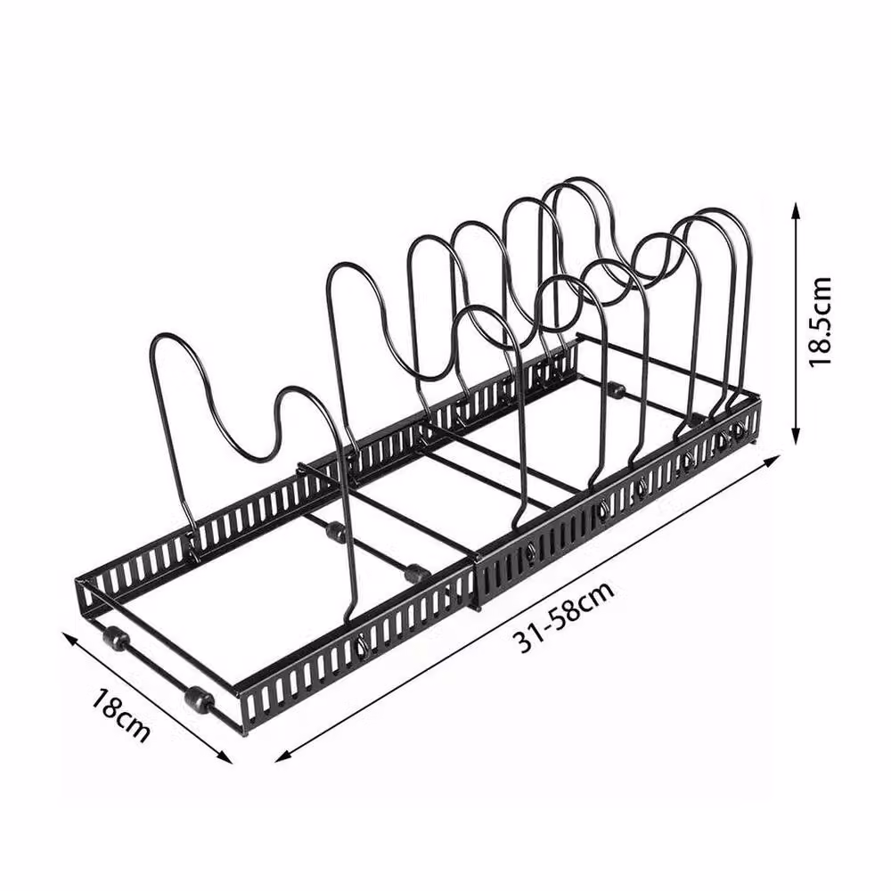 KORVIXA Adjustable Metal Saucepan Lid Holder in Black – 2