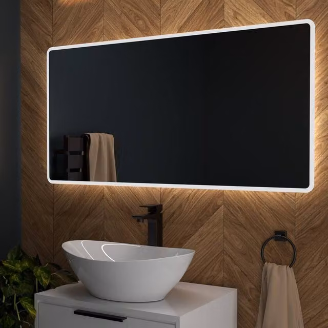 Bathroom Kingdom Molly Illuminated LED Mirror with Bluetooth Speaker, Silver, W: 60 cm, H: 120 cm
