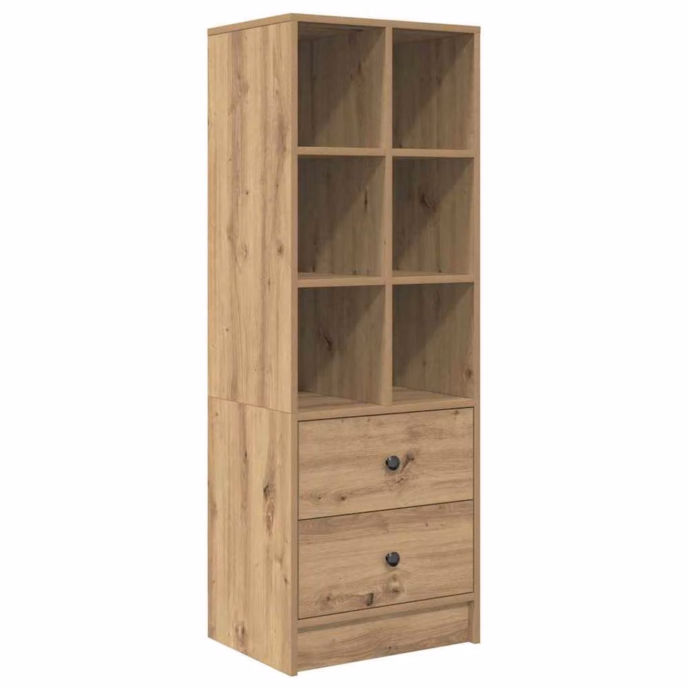 Berkfield Home Elegant Artisan Oak Shelving Unit in Brown – 3