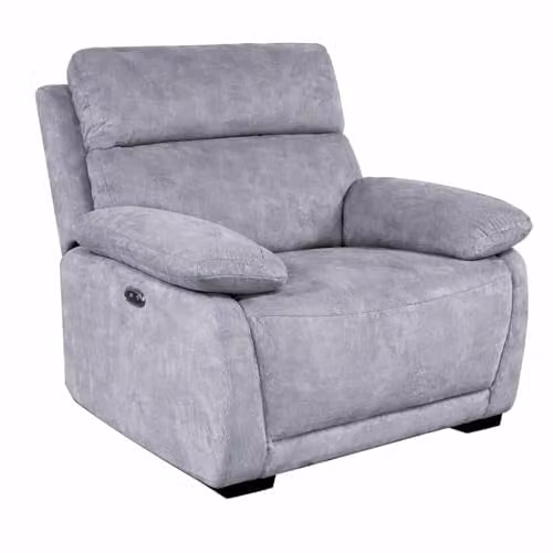 Furnishings For Less UK Piccadilly Electric Recliner Armchair in Grey Fabric with USB Charging Port – 1