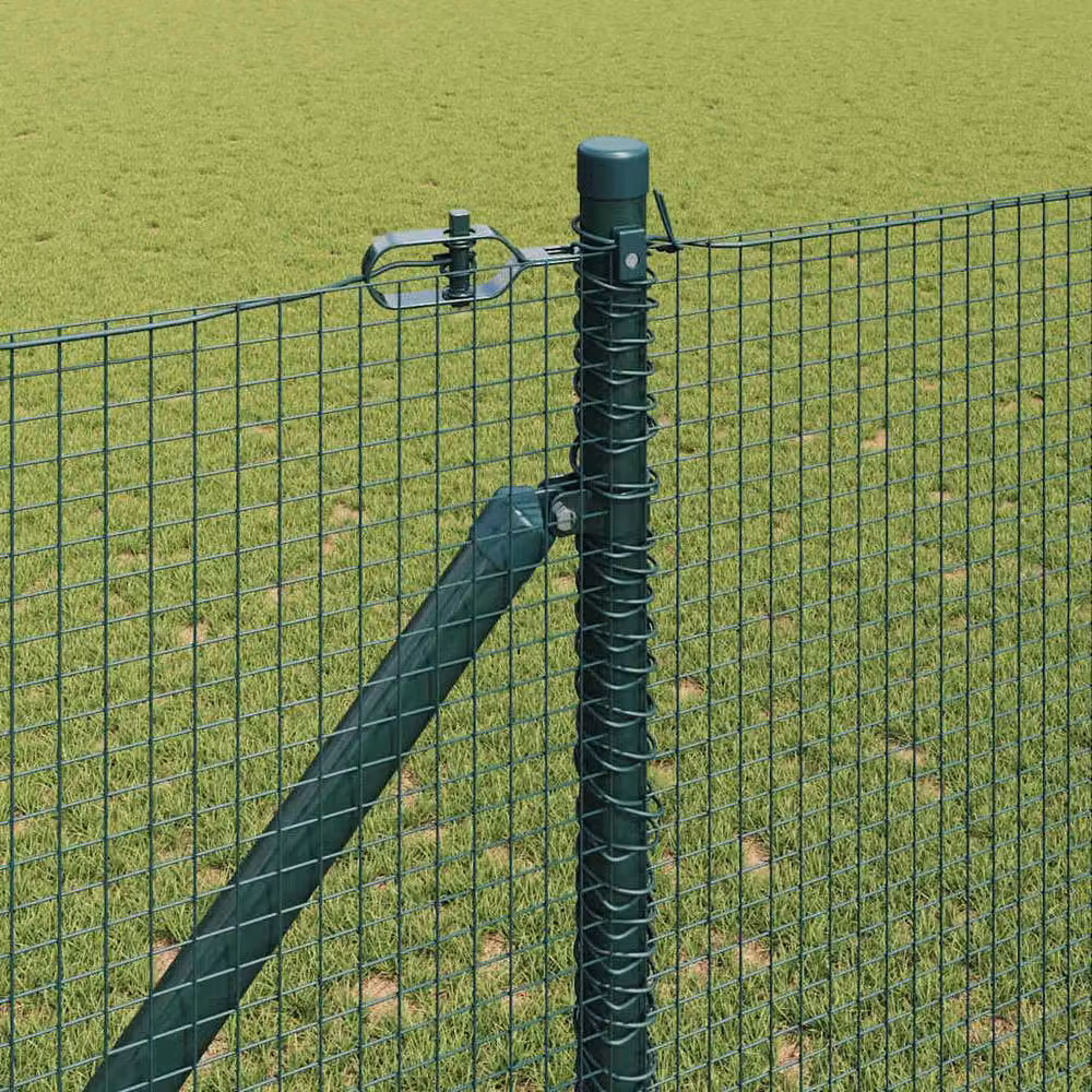Berkfield Home Green Welded Steel Wire Fence with 13 In-Ground Spike Posts, 1.4 x 25 m – 3