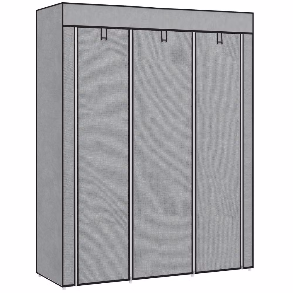 STILVORA Grey Roll Shutter Wardrobe with Hanging Rod and Internal Shelves – 2