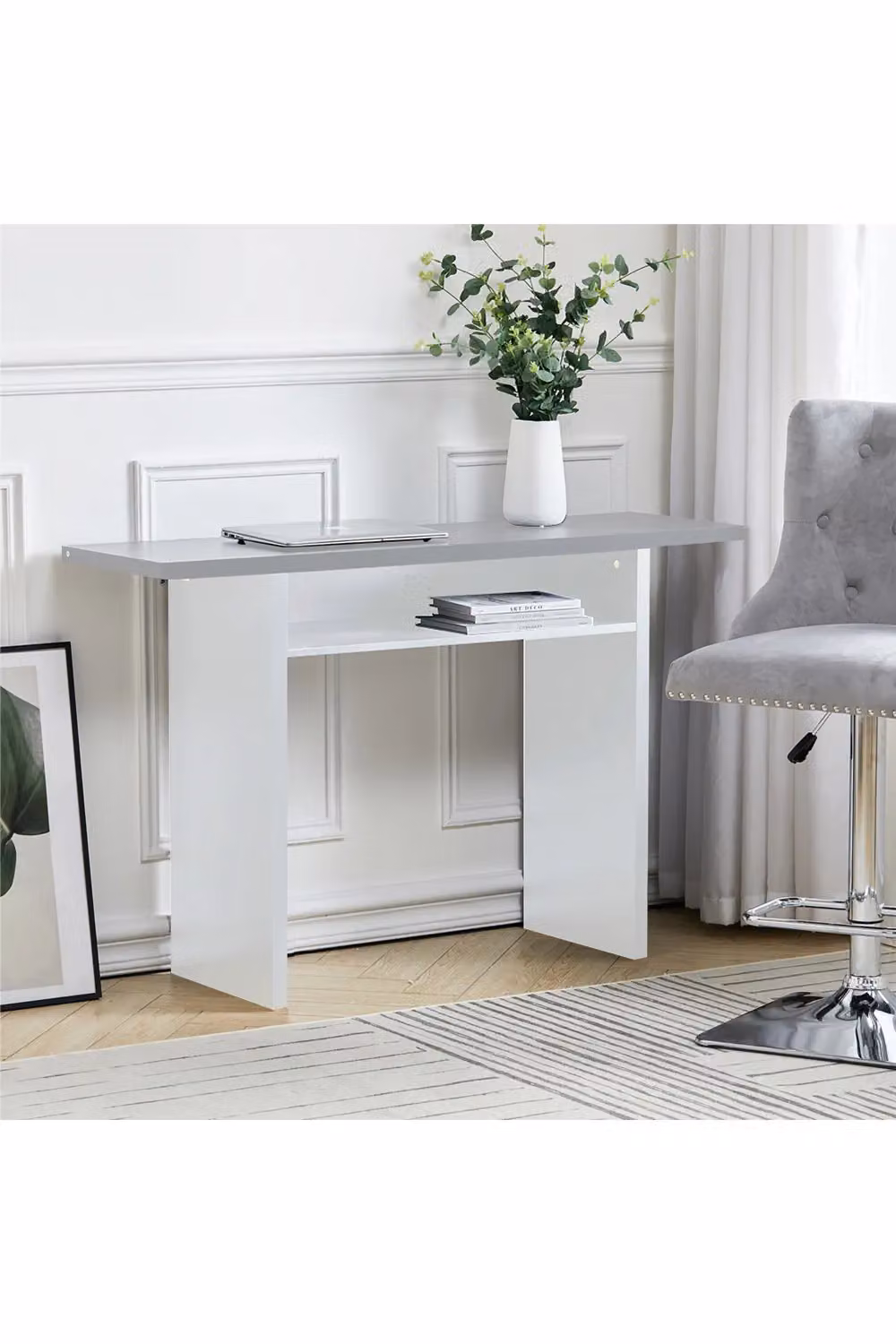 Living and Home Grey Rectangular Narrow Console Table for Living Rooms, Kitchens or Dining Rooms – 2