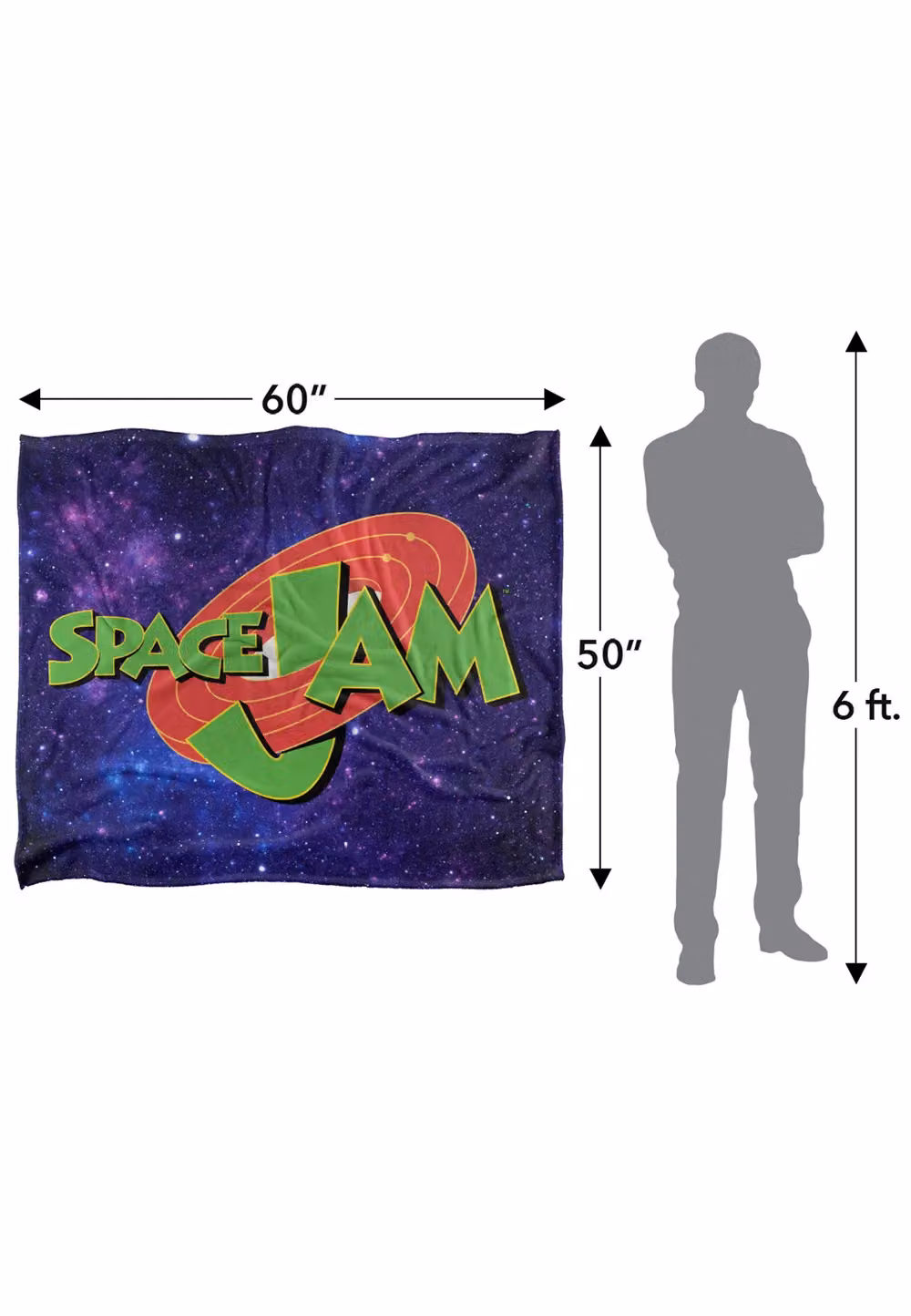Warner Brothers Space Jam Silky Touch Super Soft Throw Blanket in White and Multicolour, W: 152 cm, D: 127 cm – 3