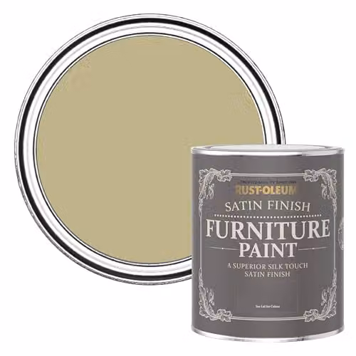 Rust-Oleum Water-Based Furniture and Skirting Board Paint in Satin Gloss Finish, Green, 0.75 l