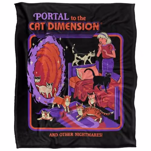 Steven Rhodes Cat Dimension Silky Touch Super Soft Fleece Throw Blanket, Multicolour, W/D/H: 152 x 127 cm – 5