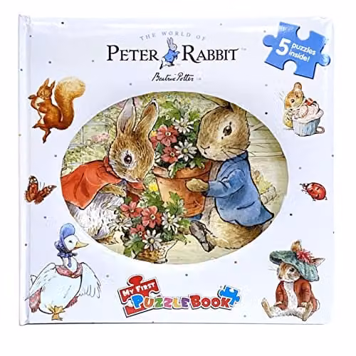 Phidal Peter Rabbit My First Puzzle Book Multicolour Cardboard Board Book with 5 Jigsaw Puzzles