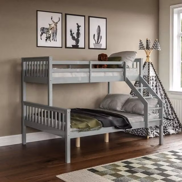 Vida Designs Milan Triple Sleeper Bunk Bed in Grey