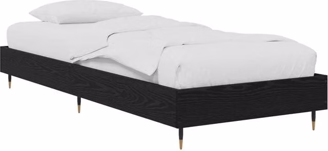 Berkfield Home Black Oak Bed Frame, W: 80 cm, L: 200 cm, Engineered Wood – 1