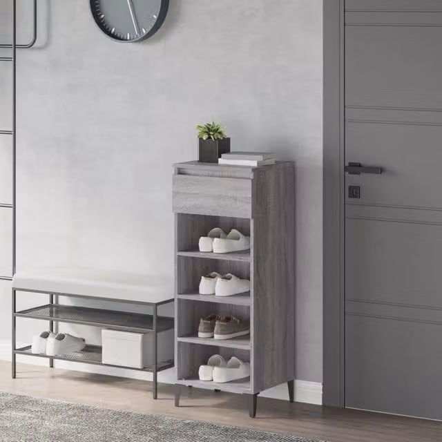 Berkfield Home Grey Sonoma Shoe Rack, W/D/H: 40 x 36 x 105 cm