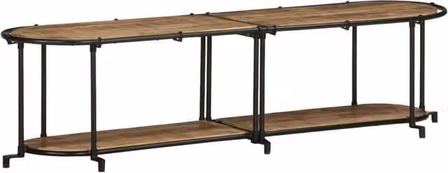 Berkfield Home Industrial TV Cabinet in Brown Solid Mango Wood, W/D/H: 160 x 42 x 40 cm – 1