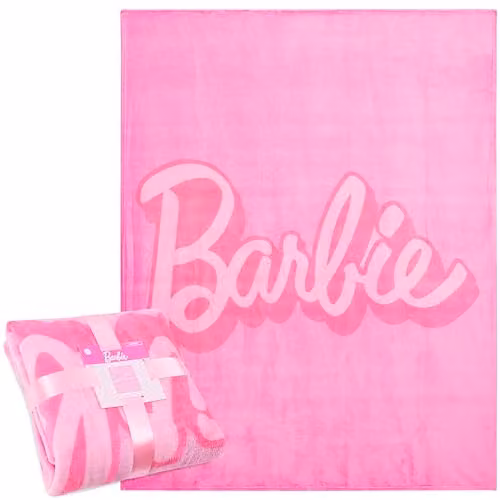 Barbie Pink Fleece Bed Blanket, W/D: 150 x 130 cm