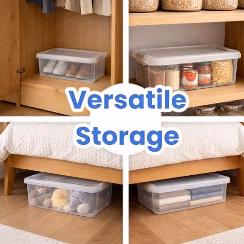 Libbi Lou Transparent Plastic Stackable Storage Boxes with Lids, 6 Litre (Set of 2) – 4