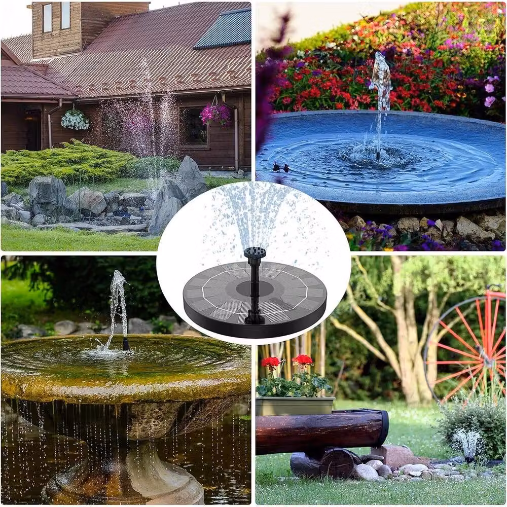 NESTLUNE 2.5W Floating Solar Pond Fountain Pump in Black – 6