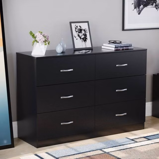 HD Designs Riano 6 Drawer Chest of Drawers in Black – 1