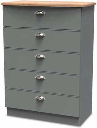 Welcome Victoria 5 Drawer Chest of Drawers in Green