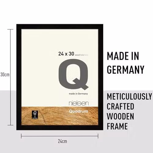 Nielsen Design Quadrum Wooden Picture Frame in Black with Glass Front, 24 x 30 cm – 4