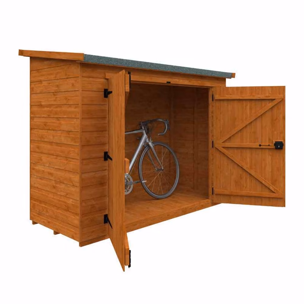 Buttercup Farm Pent Compact 12mm Solid Wood Shed in Burnt Orange – 2