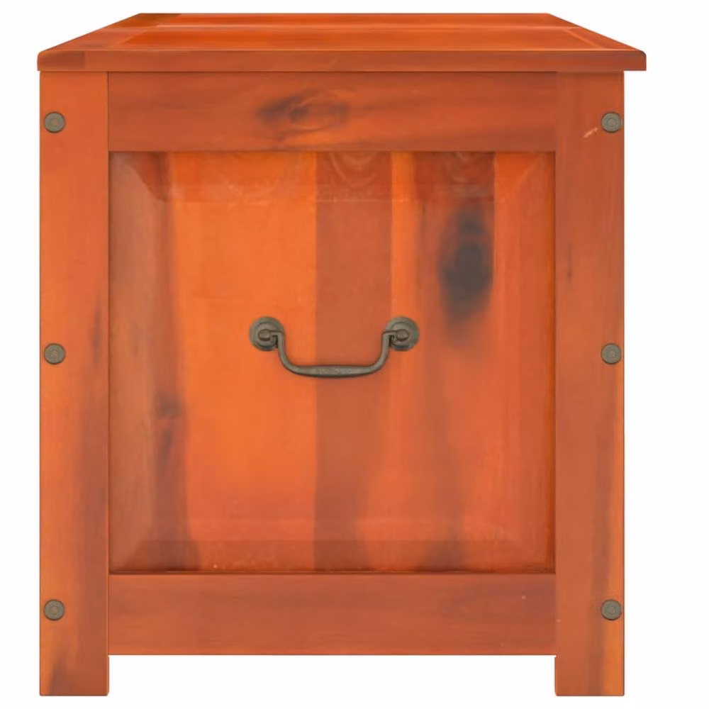 Berkfield Home Rustic Brown Acacia Wood Storage Chest with Lid, W: 55 cm, D: 57 cm, H: 55 cm – 3