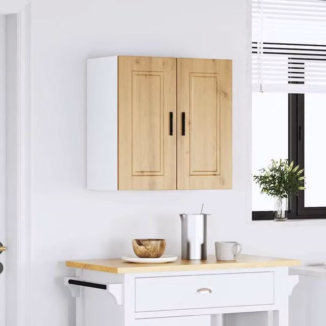 Berkfield Home Porto Artisan Oak Kitchen Wall Cabinet in Brown, W/D/H: 60 x 31 x 60 cm – 1