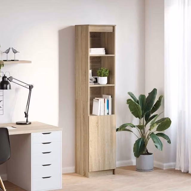 Berkfield Home Sonoma Oak Highboard in Brown, W/D/H: 37.5 x 35 x 180 cm