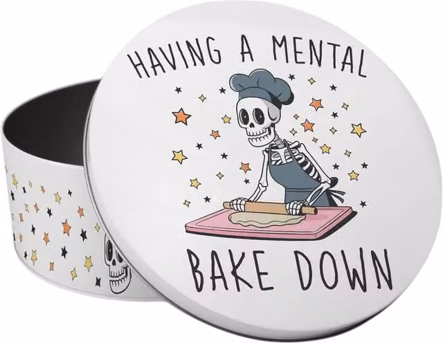 Purely Home Mental Bake Down Round Small Cake Tin, Multicoloured