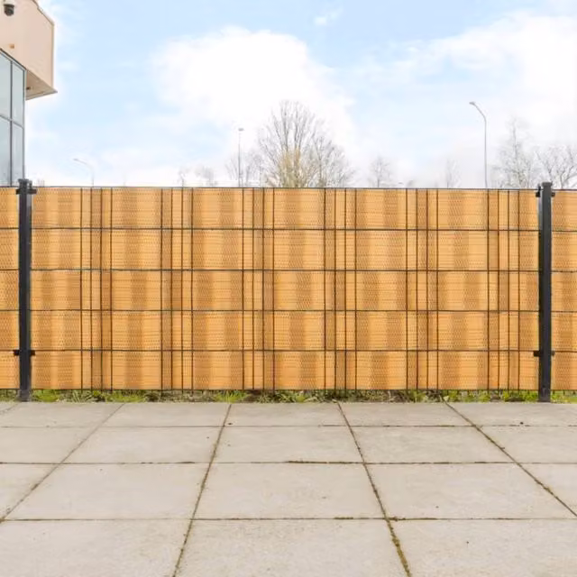 Berkfield Home Poly Rattan Balcony Screens, 10 Pieces, Light Brown, H 255 x W 19 cm – 1