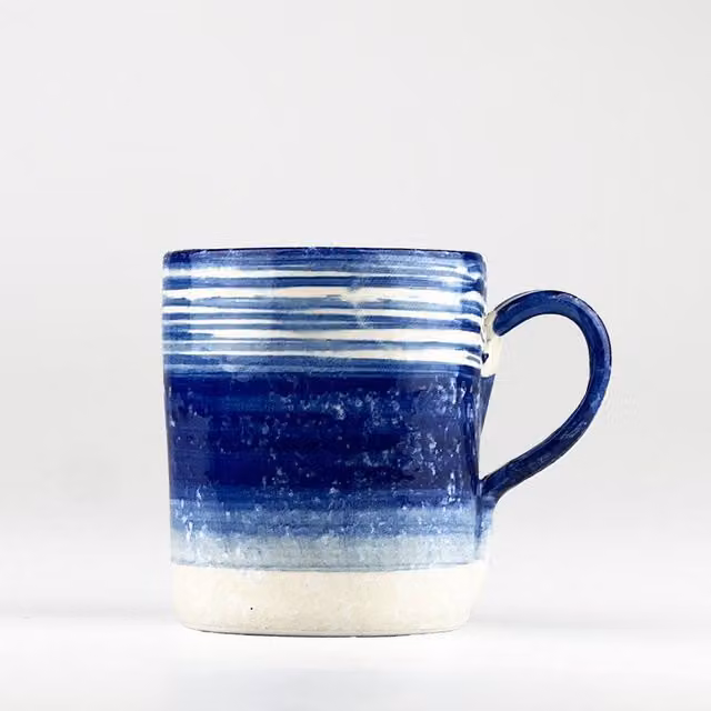 Selbrae House Ceramic Geometric Mug in Blue
