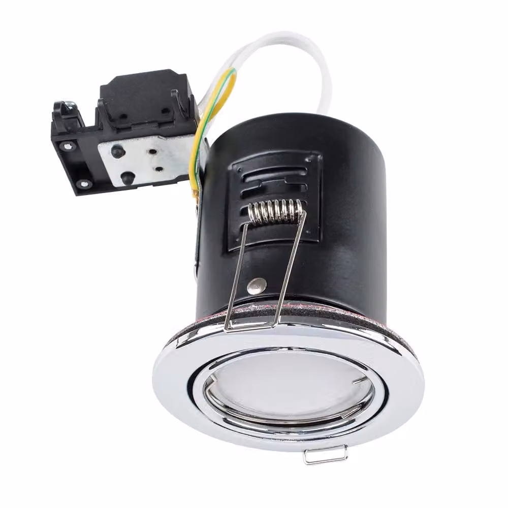 ValueLights 20 Pack Tiltable Fire Rated LED Ceiling Downlight Fitting in Metallic Silver – 3