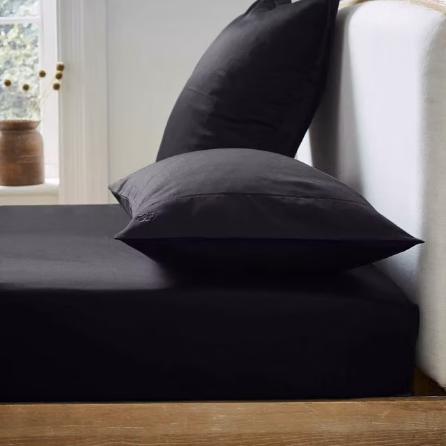 Ted Baker Black 250 Thread Count Mako Satin Cotton Fitted Sheet, W: 200 cm x D: 200 cm – 4