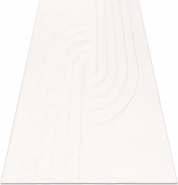 RugsX Curvy 11 Modern Rectangular Rug in White, W: 160 cm, L: 220 cm