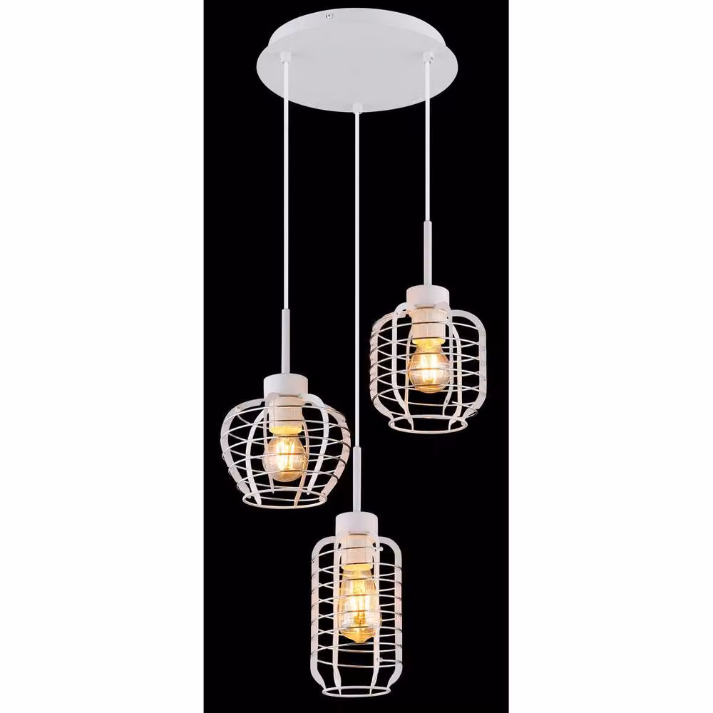 Netlighting Nesa Cluster Pendant Ceiling Light in Matt White with 3x E27 Sockets – 3
