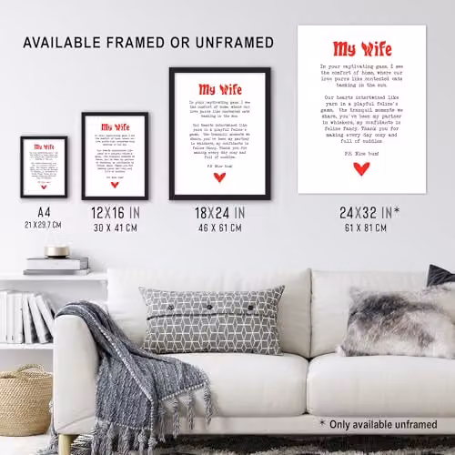 Artery8 Love Poem Cat Lover Romantic Poetry Wall Art Poster Print on White Thick Paper, W: 45.72 cm, H: 60.96 cm – 3