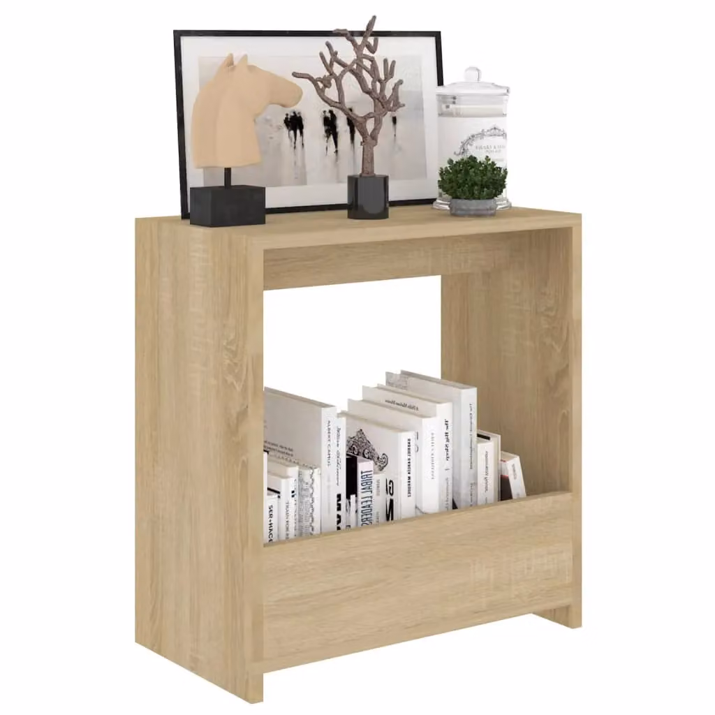 Berkfield Home Sonoma Oak Side Table in Brown, W/D/H: 50 x 26 x 50 cm – 3