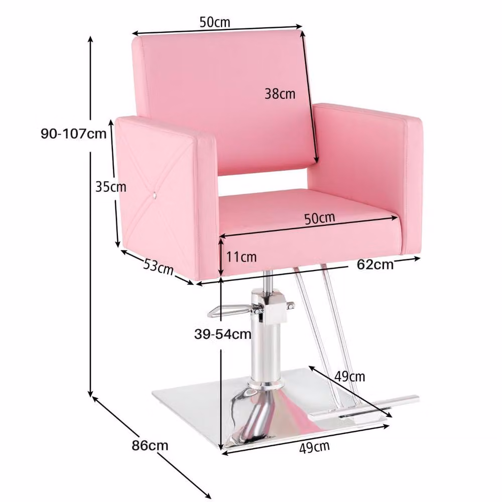Costway Pink Barber Chair with Height Adjustable Swivel and Armrests – 2